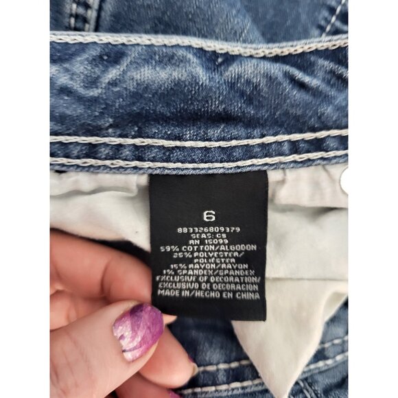 (2) Rockin Denim Jeans Womens (6) Bootcut Stretch Cowgirl Wing Embroidery Bling - Picture 10 of 15